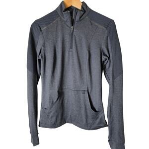 5.11 TACTICAL Black Gray Women's Tessa Active Hike Jog Light 1/4 Zip Top SZ S